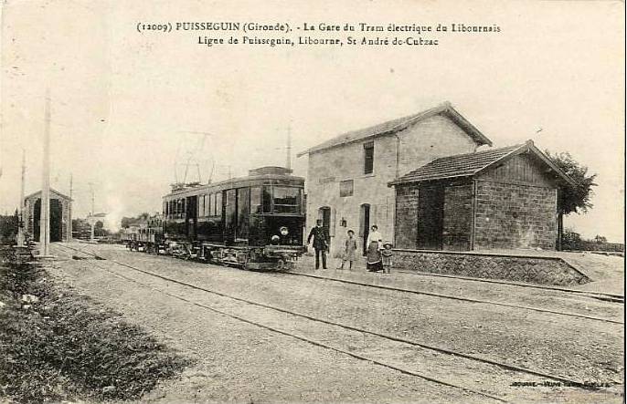 Carte postale ancienne Puisseguin - Gare