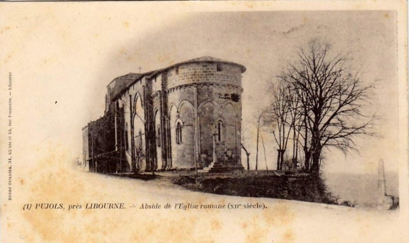 Carte postale ancienne Pujols - église 1