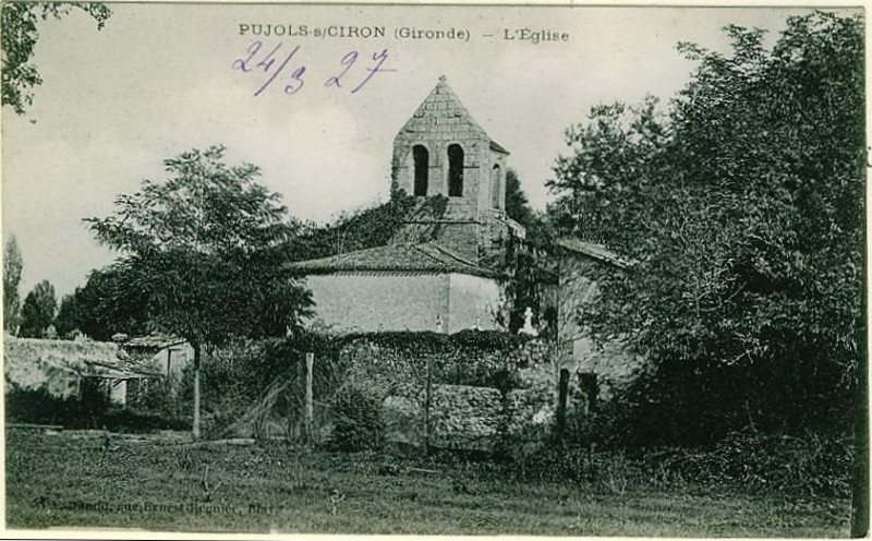 Carte postale ancienne Pujols-sur-ciron Eglise 4
