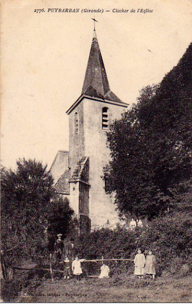 Carte postale ancienne Puybarban - église 1