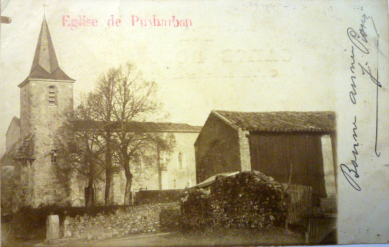 Carte postale ancienne Puybarban - église 2