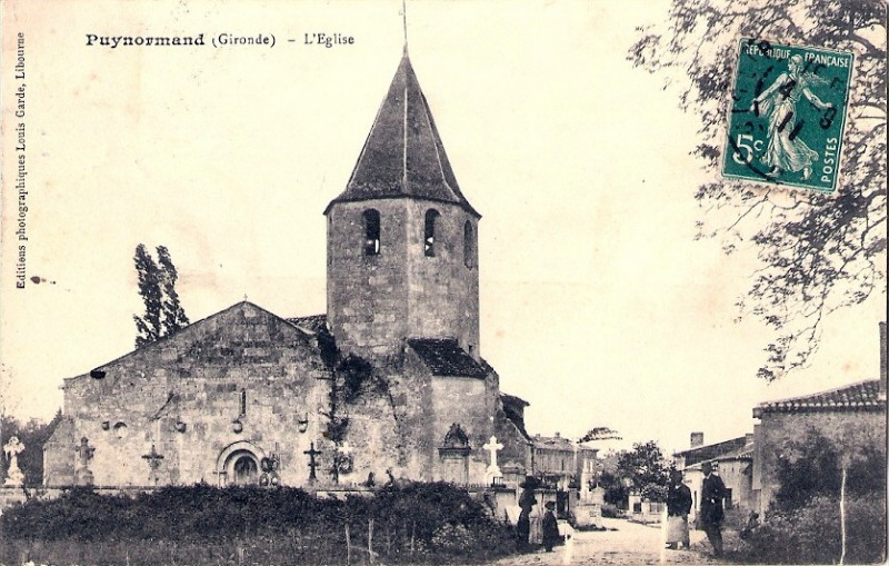 Carte postale ancienne Puynormand - église 2