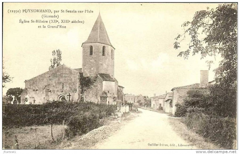 Carte postale ancienne Puynormand - église