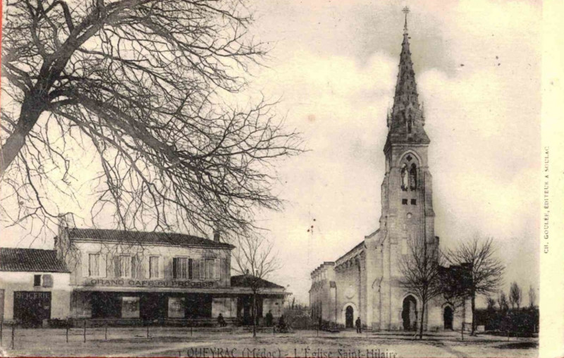 Carte postale ancienne Queyrac - Place de l'église 3