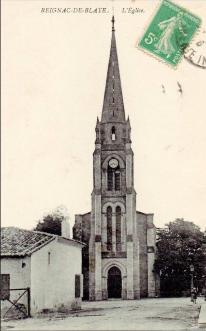 Carte postale ancienne Reignac - église 2