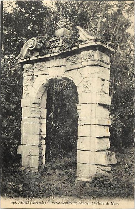 Carte postale ancienne Rions - château de Mony 2