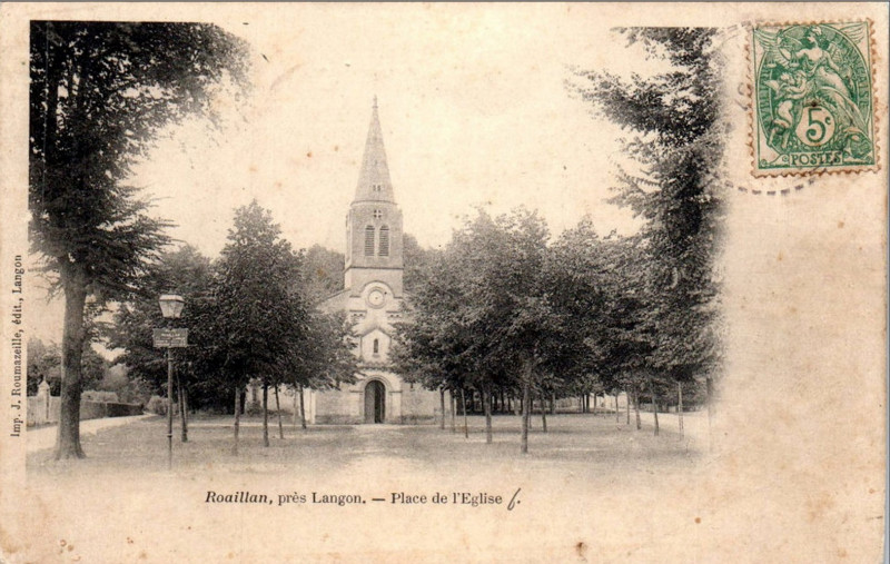 Carte postale ancienne Roaillan - église b