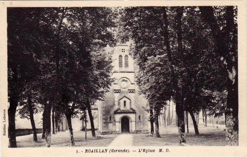 Carte postale ancienne Roaillan - église d