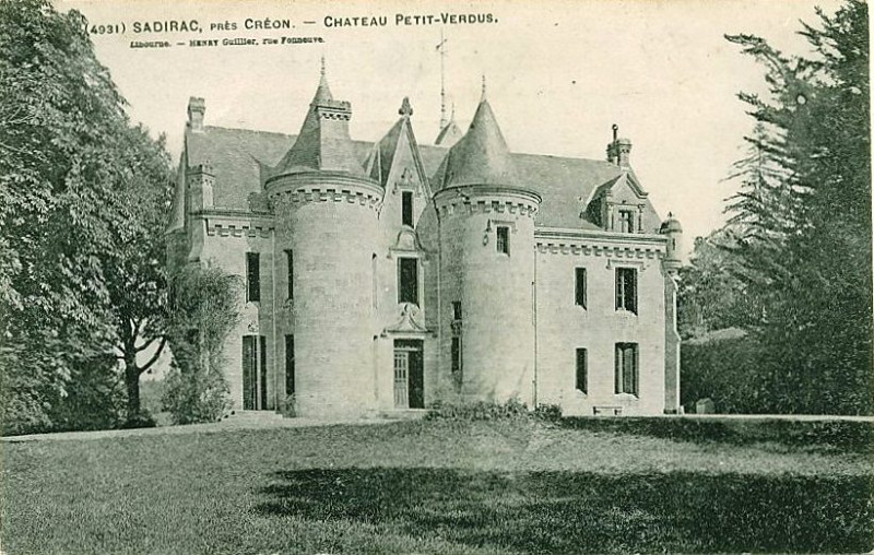 Carte postale ancienne Sadirac - château du Petit Verdus 1