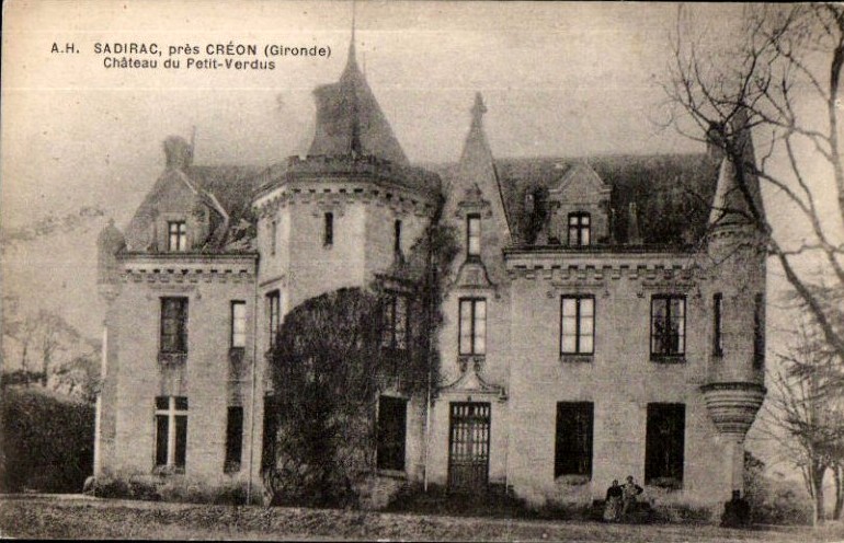 Carte postale ancienne Sadirac - château du Petit Verdus 2