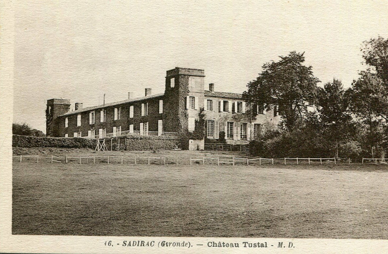 Carte postale ancienne Sadirac - château Tustal 3