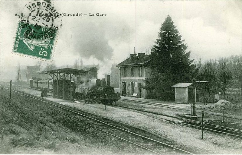 Carte postale ancienne Sadirac - Gare 1