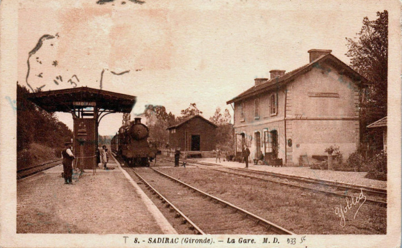 Carte postale ancienne Sadirac - Gare 2
