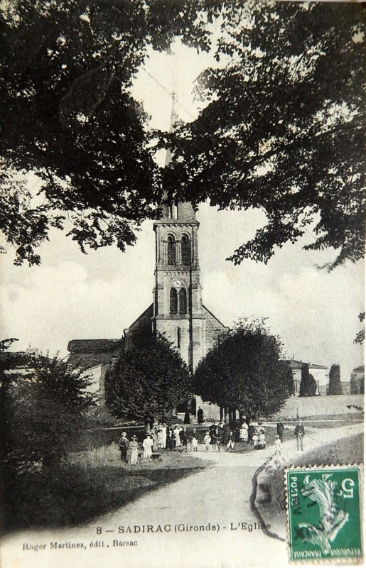 Carte postale ancienne Sadirac - église 1