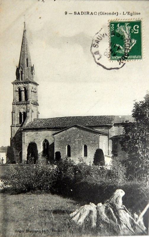 Carte postale ancienne Sadirac - église 2