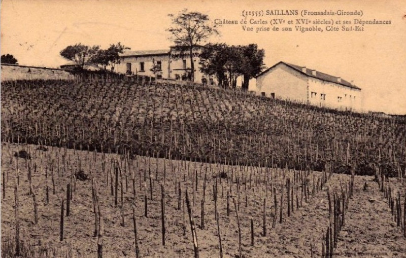 Carte postale ancienne Saillans - château de Carles 3