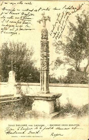 Carte postale ancienne Saillans - Croix de cimetière 2