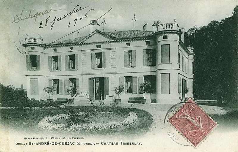Carte postale ancienne Saint-André-de-Cubzac - château Timberlay 1