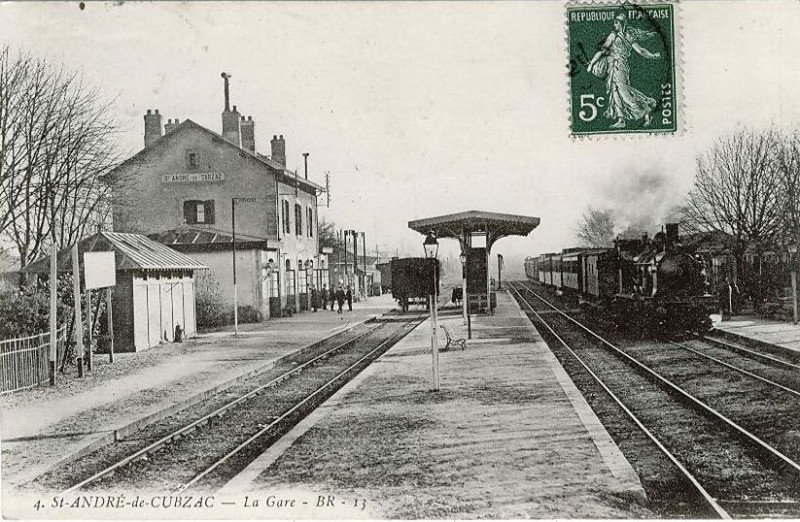 Carte postale ancienne Saint-André-de-Cubzac - gare 1
