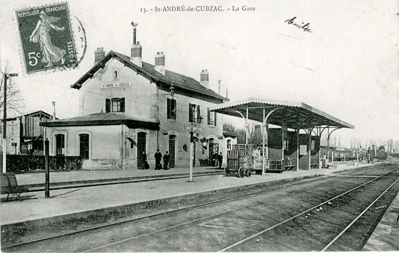 Carte postale ancienne Saint-André-de-Cubzac - gare 3