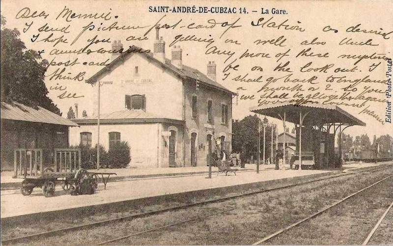 Carte postale ancienne Saint-André-de-Cubzac - gare 4