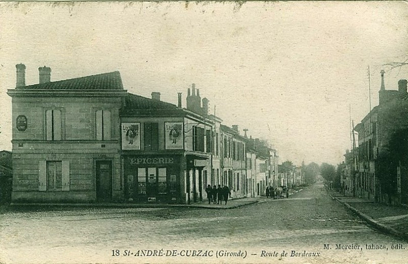 Carte postale ancienne Saint-André-de-Cubzac - route de Bordeaux 1