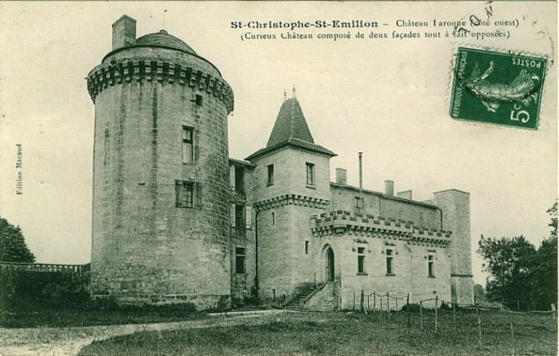 Carte postale ancienne Saint-Emilion château Laroque 2