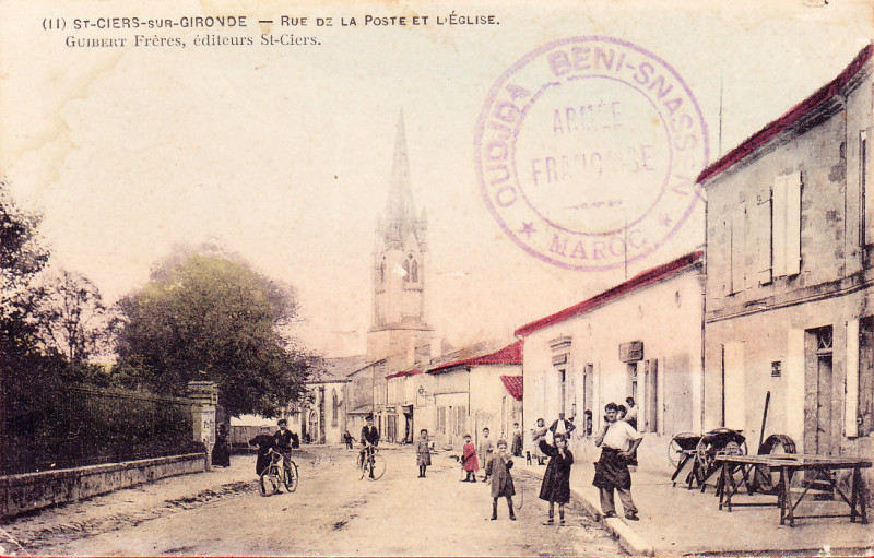 Carte postale ancienne Saint-Ciers-sur-Gironde - rue de la Poste 2