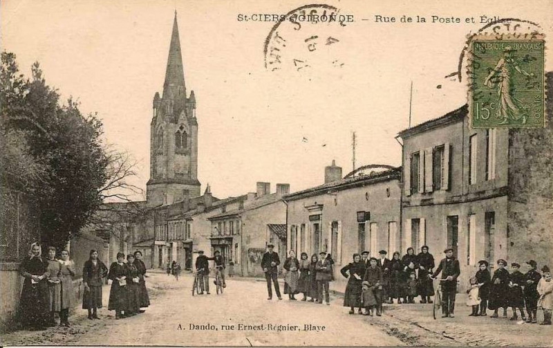 Carte postale ancienne Saint-Ciers-sur-Gironde - rue de la Poste 6