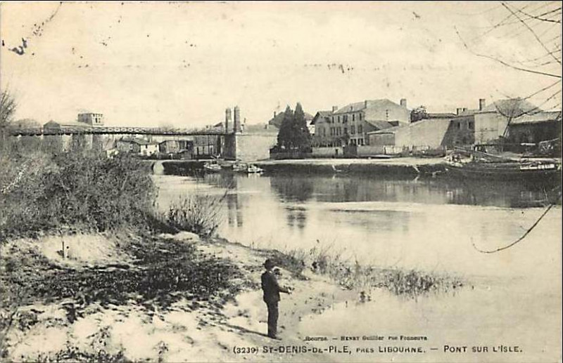 Carte postale ancienne Saint-Denis-de-Pile - Bords de l'Isle 3