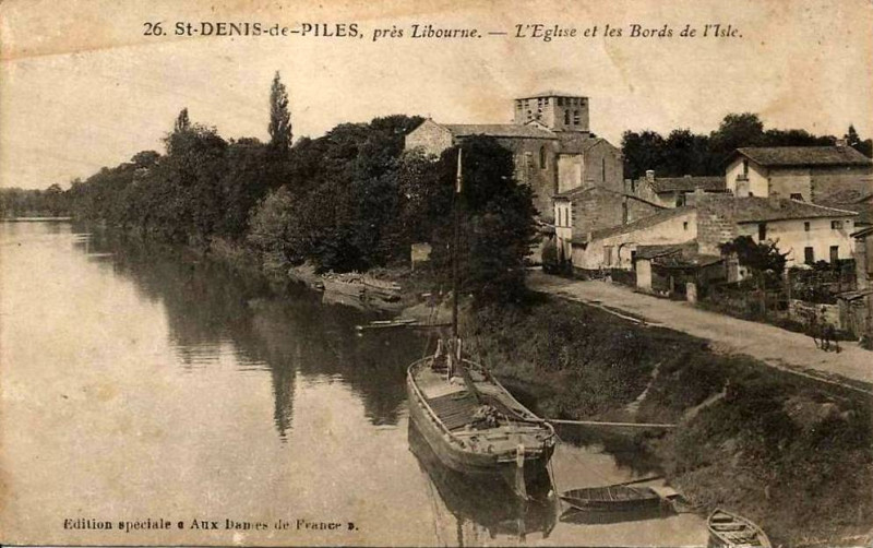 Carte postale ancienne Saint-Denis-de-Pile - Bords de l'Isle 4