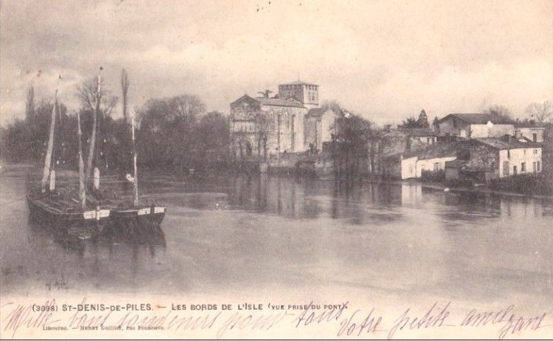 Carte postale ancienne Saint-Denis-de-Pile - Bords de l'Isle 5