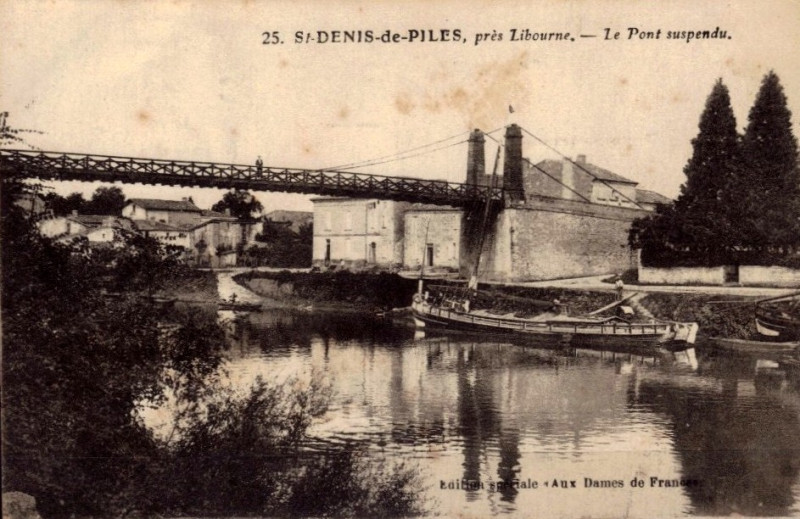 Carte postale ancienne Saint-Denis-de-Pile - Le grand pont 3