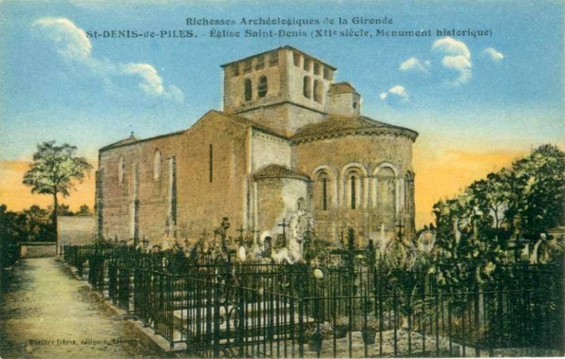 Carte postale ancienne Saint-Denis-de-Pile - église 1
