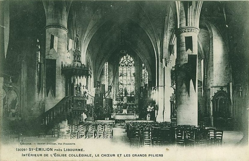 Carte postale ancienne Saint-Emilion église collégiale 3
