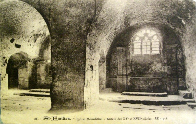 Carte postale ancienne Saint-Emilion église monolithe 2