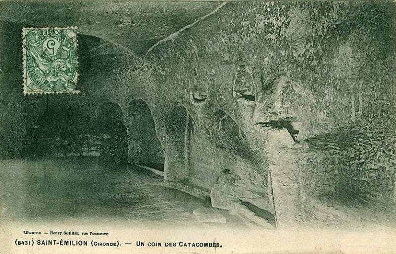 Carte postale ancienne Saint-Emilion église monolithe 7