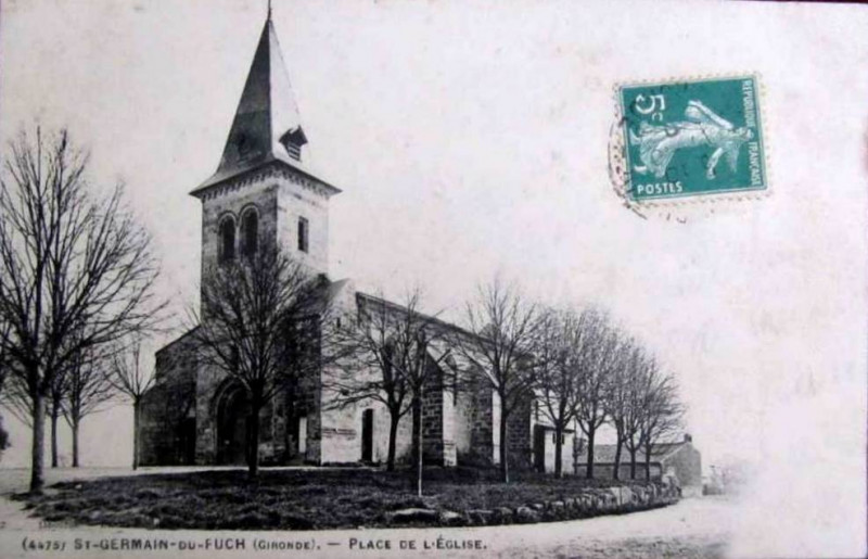 Carte postale ancienne Saint-Germain-du-Puch - église 1