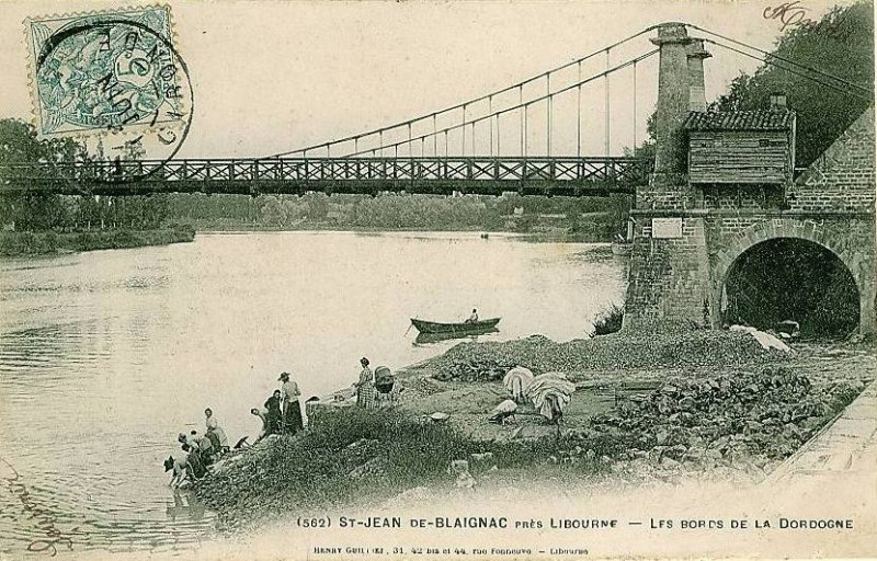 Carte postale ancienne Saint-Jean-de-Blaignac - pont 2