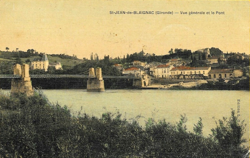 Carte postale ancienne Saint-Jean-de-Blaignac - pont 3