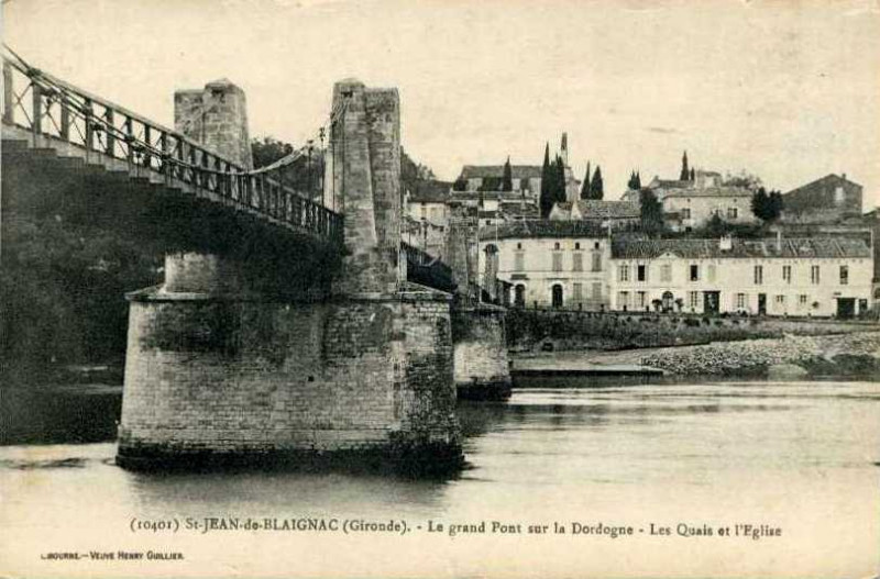 Carte postale ancienne Saint-Jean-de-Blaignac - pont 4