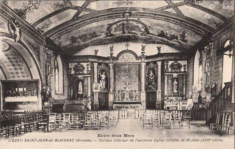Carte postale ancienne Saint-Jean-de-Blaignac - église 5