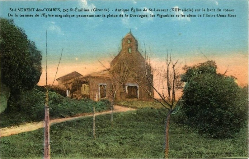 Carte postale ancienne Saint-Laurent-des-Combes - église 1