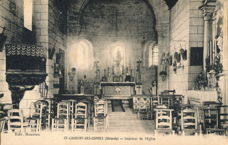 Carte postale ancienne Saint-Laurent-des-Combes - église 5
