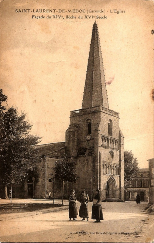Carte postale ancienne Saint-Laurent-Médoc - église 1