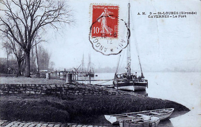 Carte postale ancienne Saint-Loubès (Cavernes) - bords de la Dordogne 5a