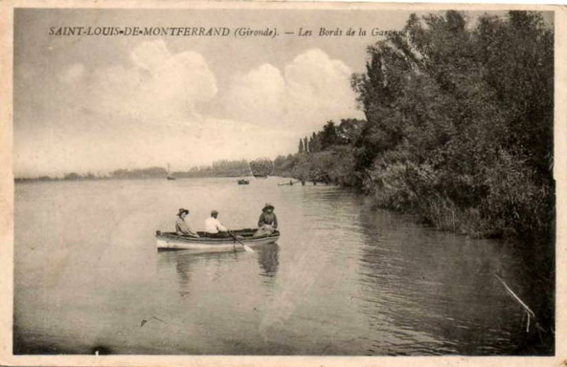 Carte postale ancienne Saint-Louis-de-Montferrand - bords de la Garonne 2