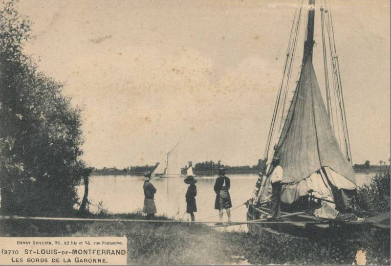 Carte postale ancienne Saint-Louis-de-Montferrand - bords de la Garonne 3