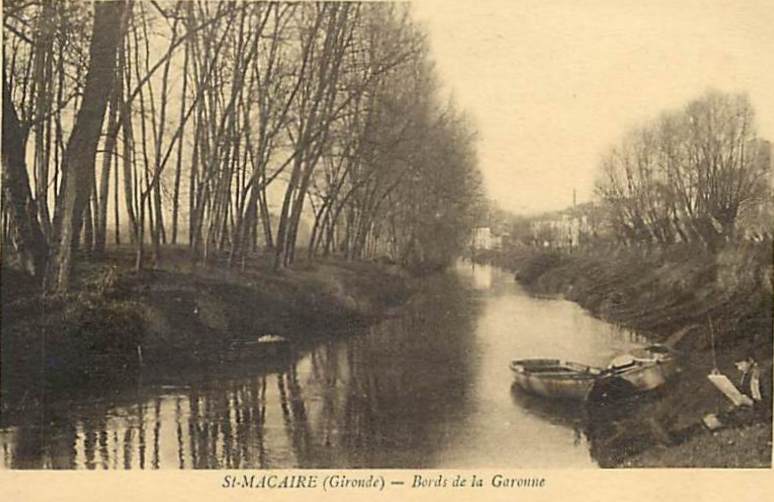 Carte postale ancienne Saint-Macaire - bords de la Garonne