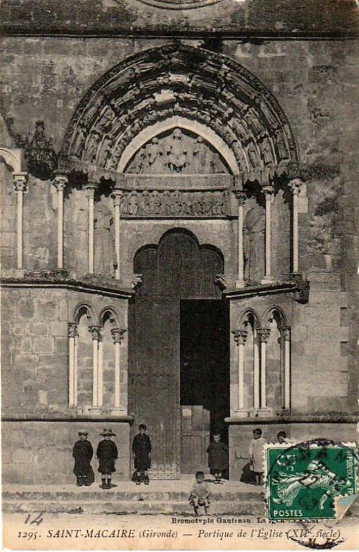 Carte postale ancienne Saint-Macaire - église 3